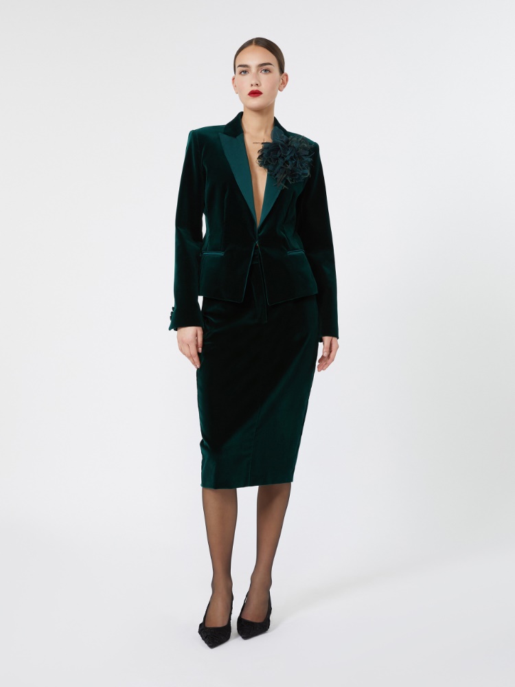 Velvet Tuxedo jacket - EMERALD - Max Mara