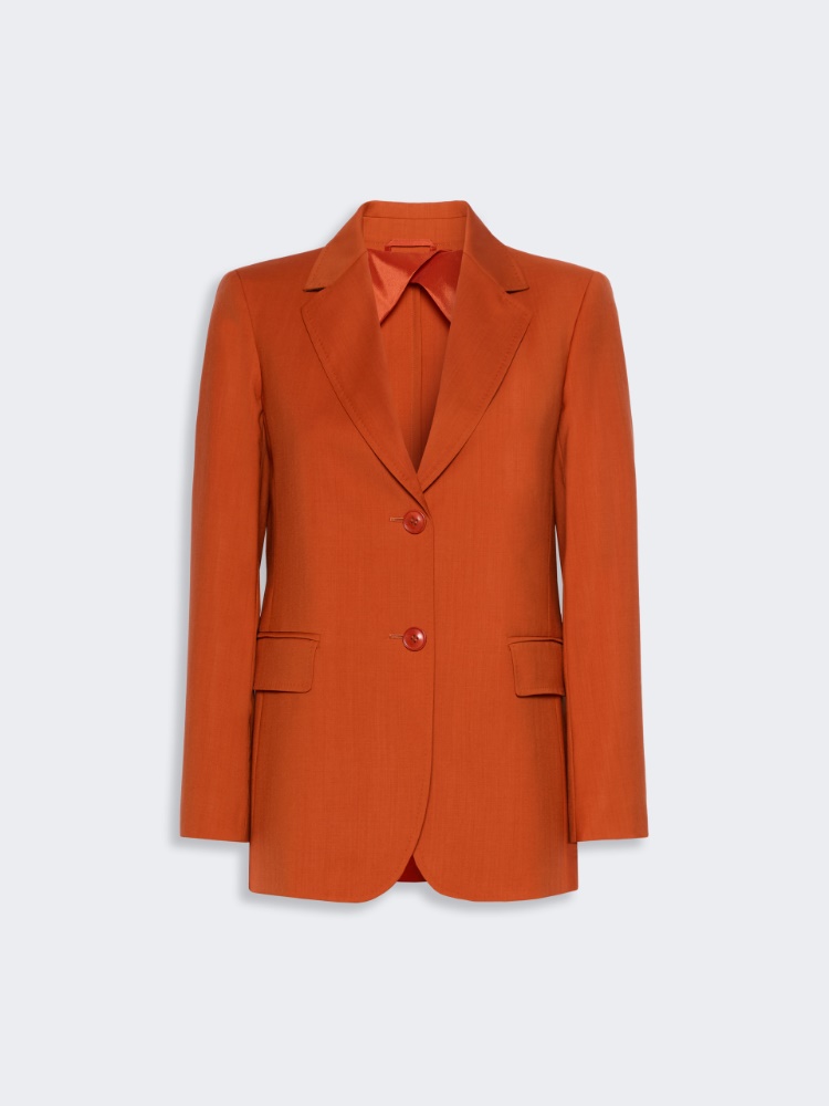 Chaqueta con botonadura sencilla de tela de lana - TERRACOTA