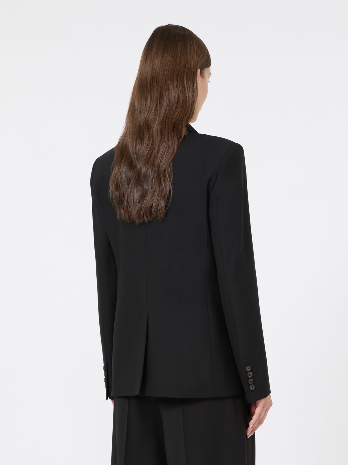 Double-breasted wool twill blazer - BLACK - Max Mara - 3