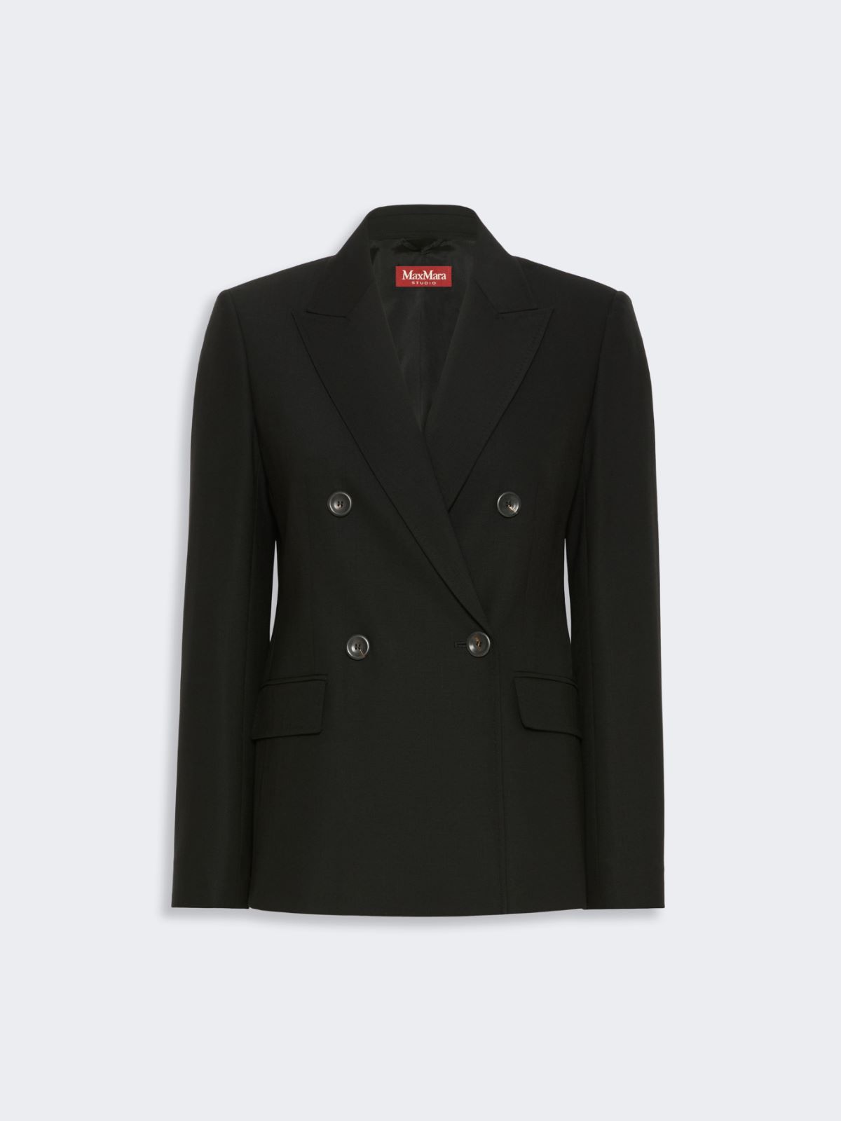Double-breasted wool twill blazer - BLACK - Max Mara - 5