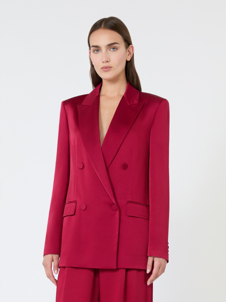 Double-breasted envers satin blazer - RUBY - 2
