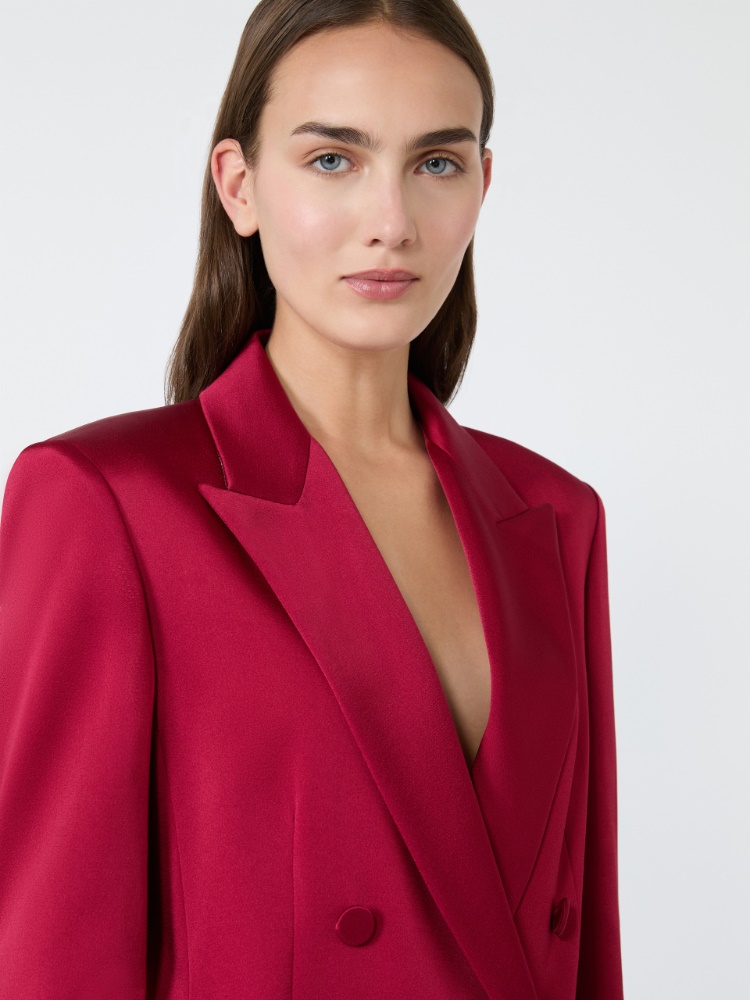 Double-breasted envers satin blazer - RUBY - 4