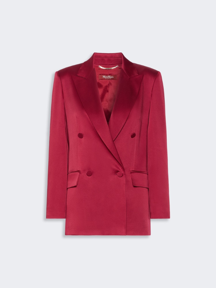 Double-breasted envers satin blazer - RUBY