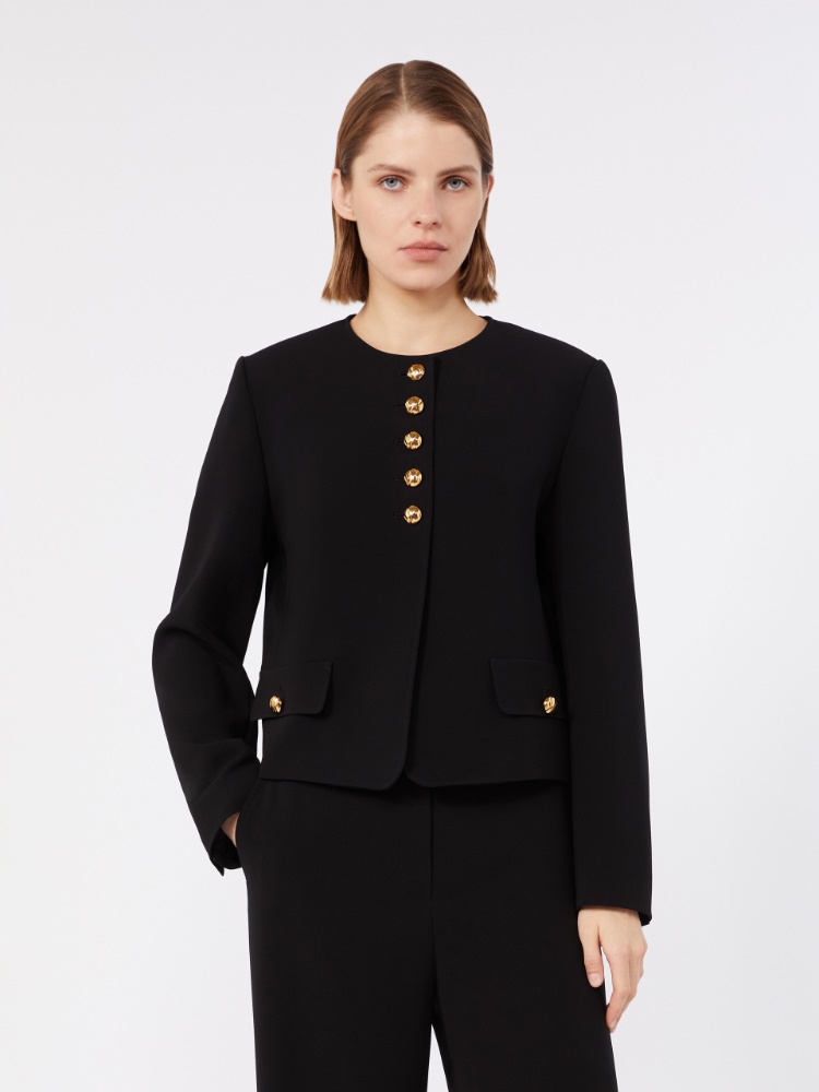 Technical cady crew-neck jacket - BLACK - 2