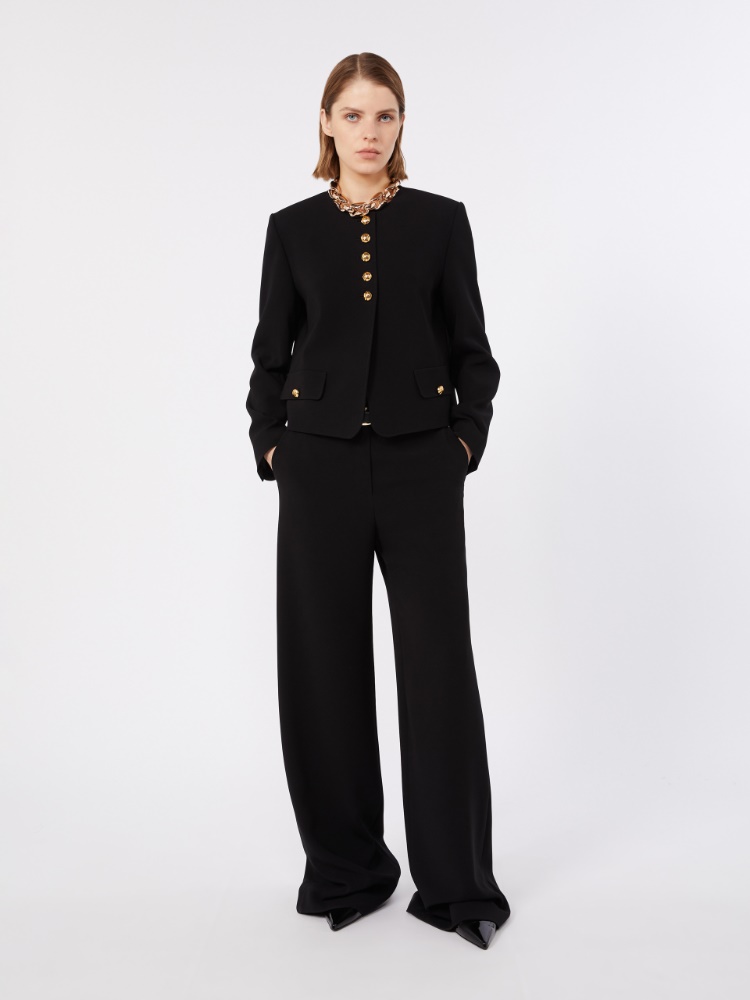 Technical cady crew-neck jacket - BLACK