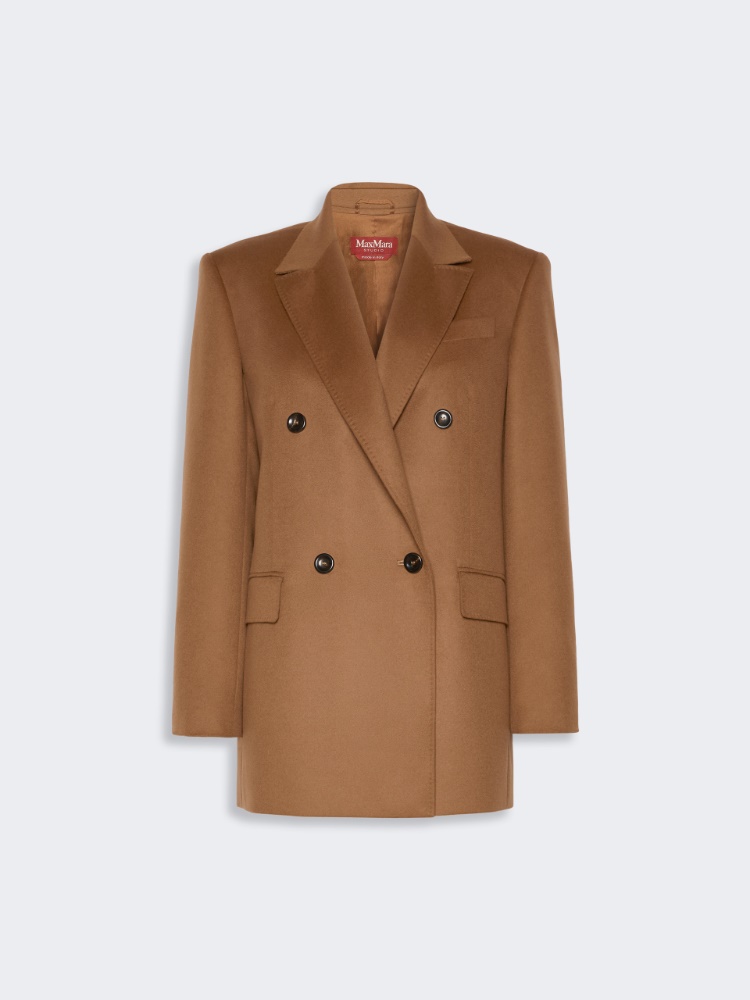 Wool broadcloth blazer - TOBACCO