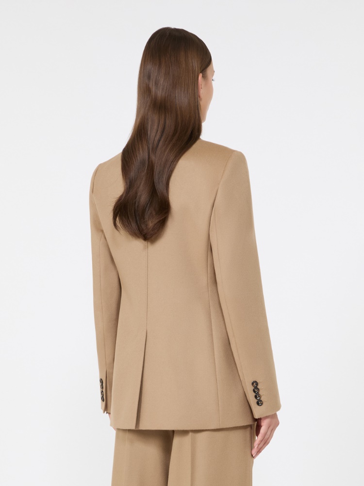 Single-breasted wool broadcloth blazer - CAMEL - Max Mara - 3