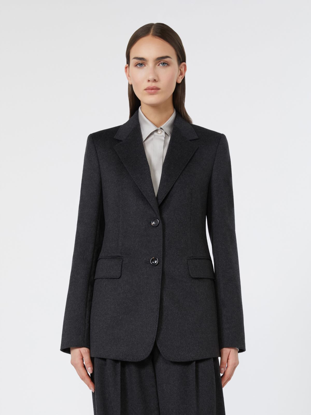 Single-breasted wool broadcloth blazer - DARK GREY - Max Mara - 2