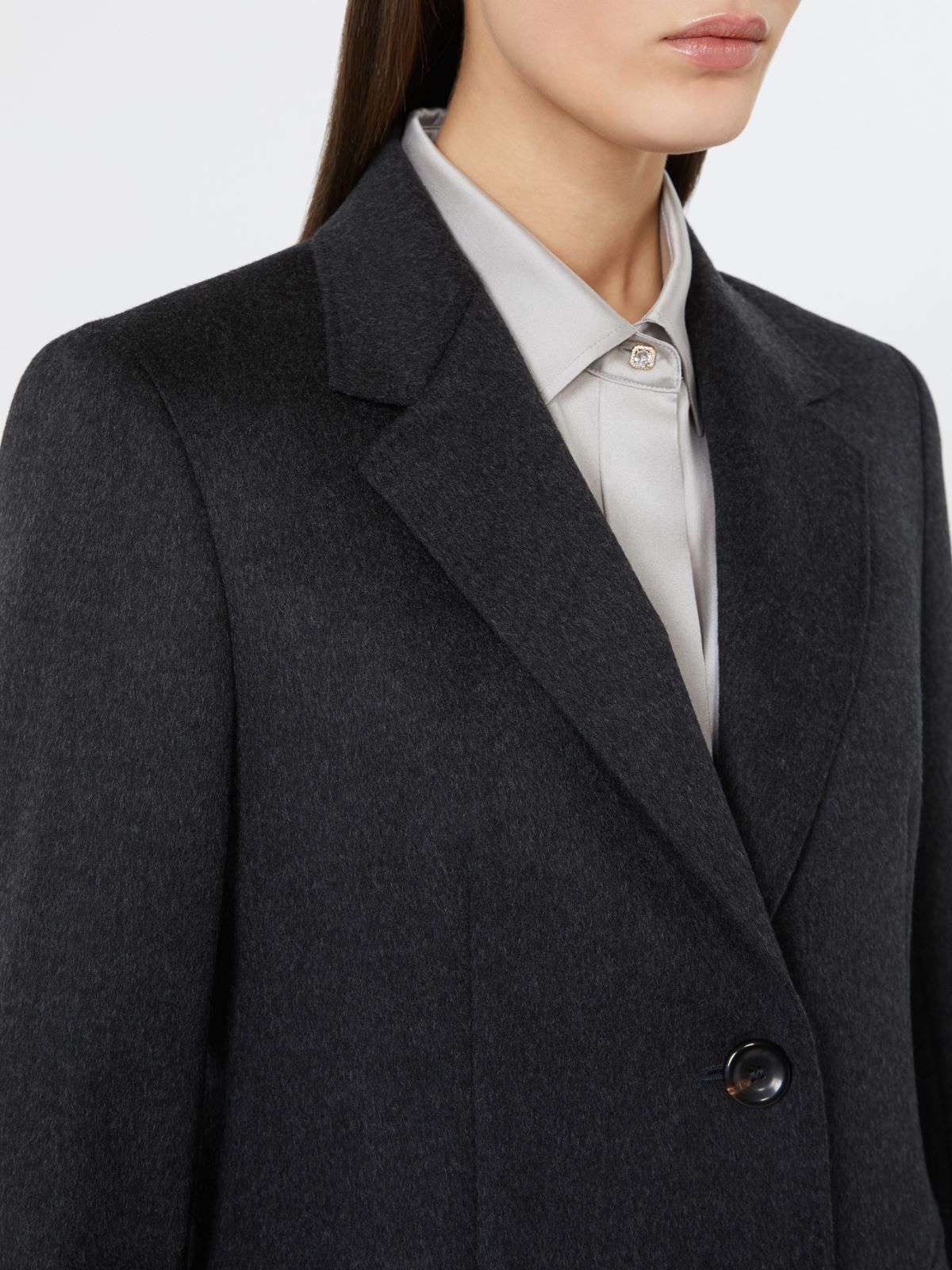 Single-breasted wool broadcloth blazer - DARK GREY - Max Mara - 4