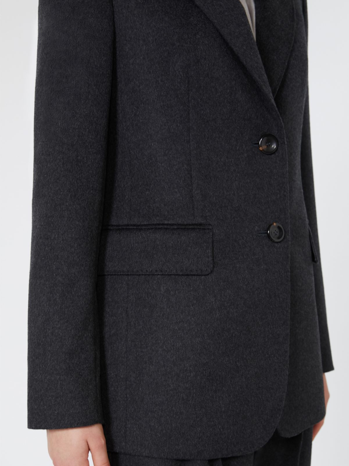 Single-breasted wool broadcloth blazer - DARK GREY - Max Mara - 5