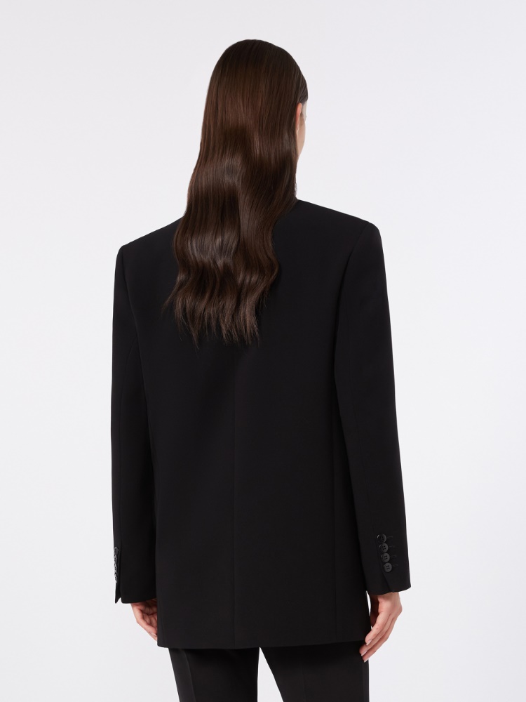 Double-breasted cady jacket - BLACK - 3