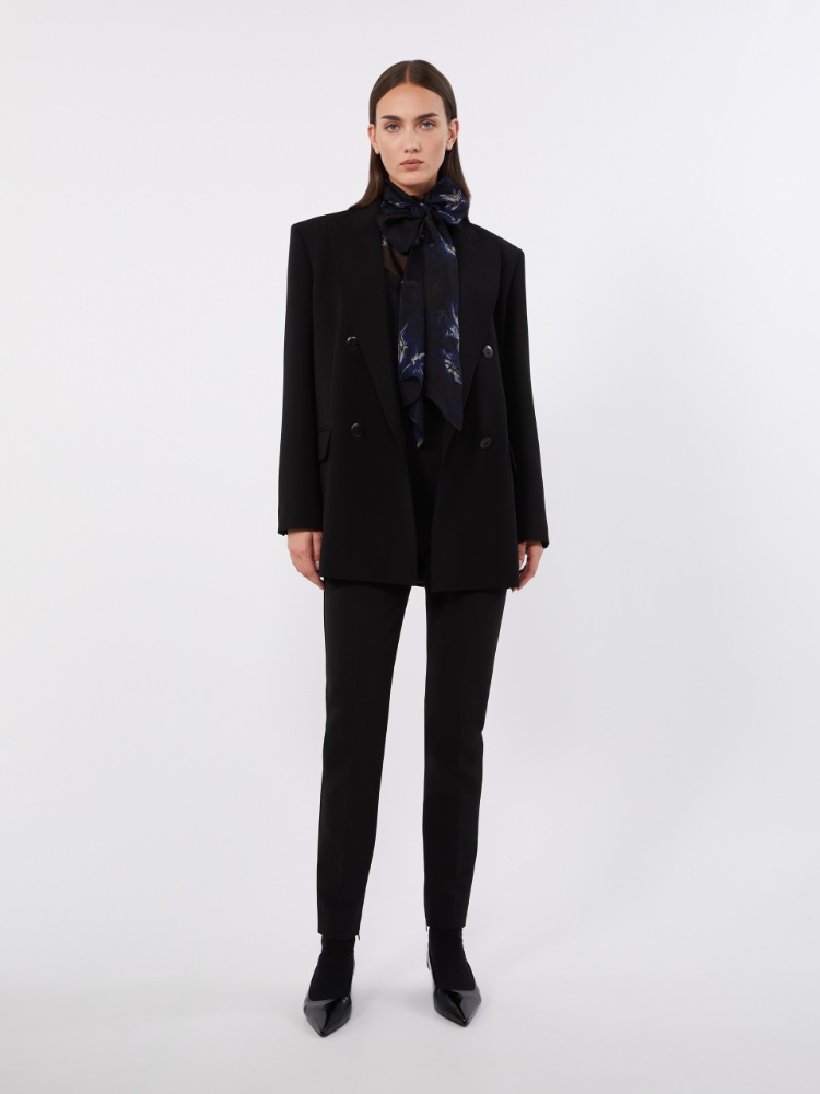Double-breasted cady jacket - BLACK