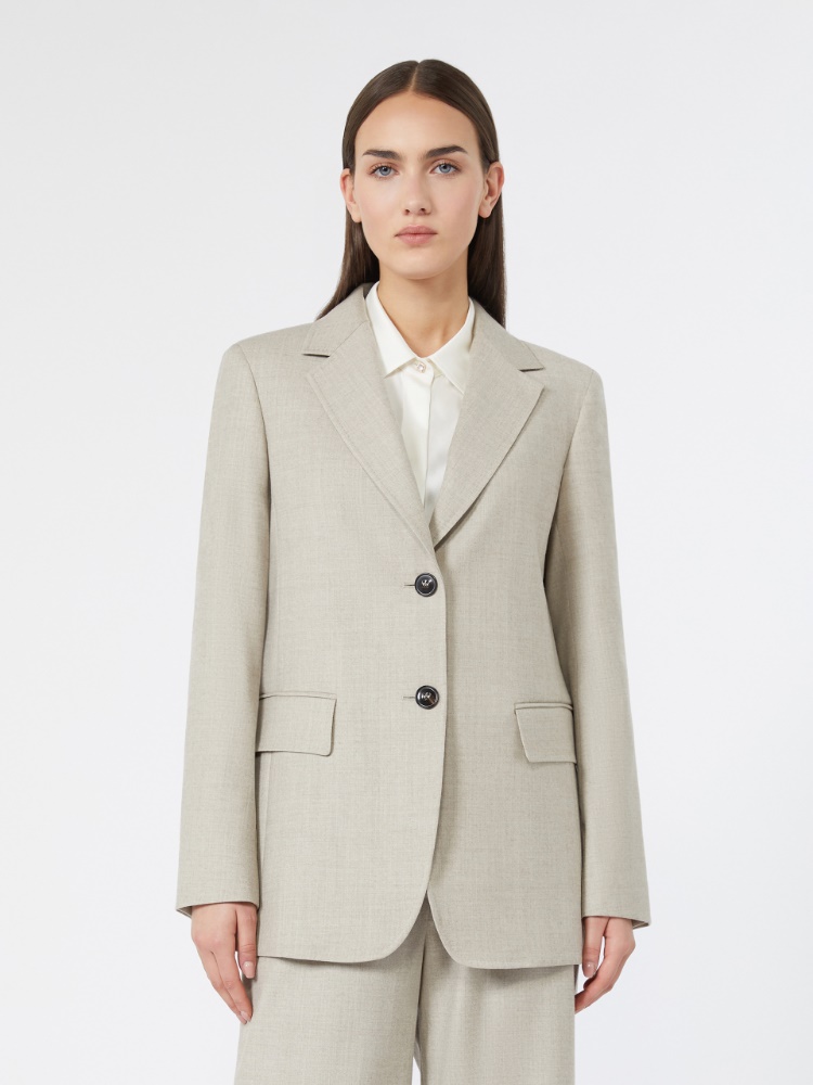 Single-breasted wool flannel blazer - BEIGE - Max Mara - 2