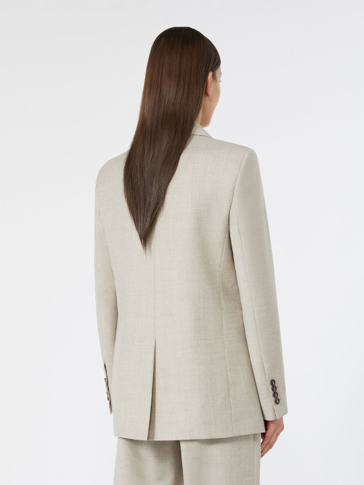 Single-breasted wool flannel blazer - BEIGE - Max Mara - 3