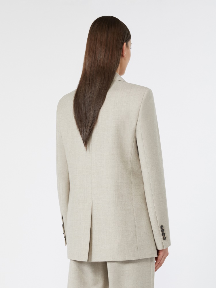 Single-breasted wool flannel blazer - BEIGE - Max Mara - 3