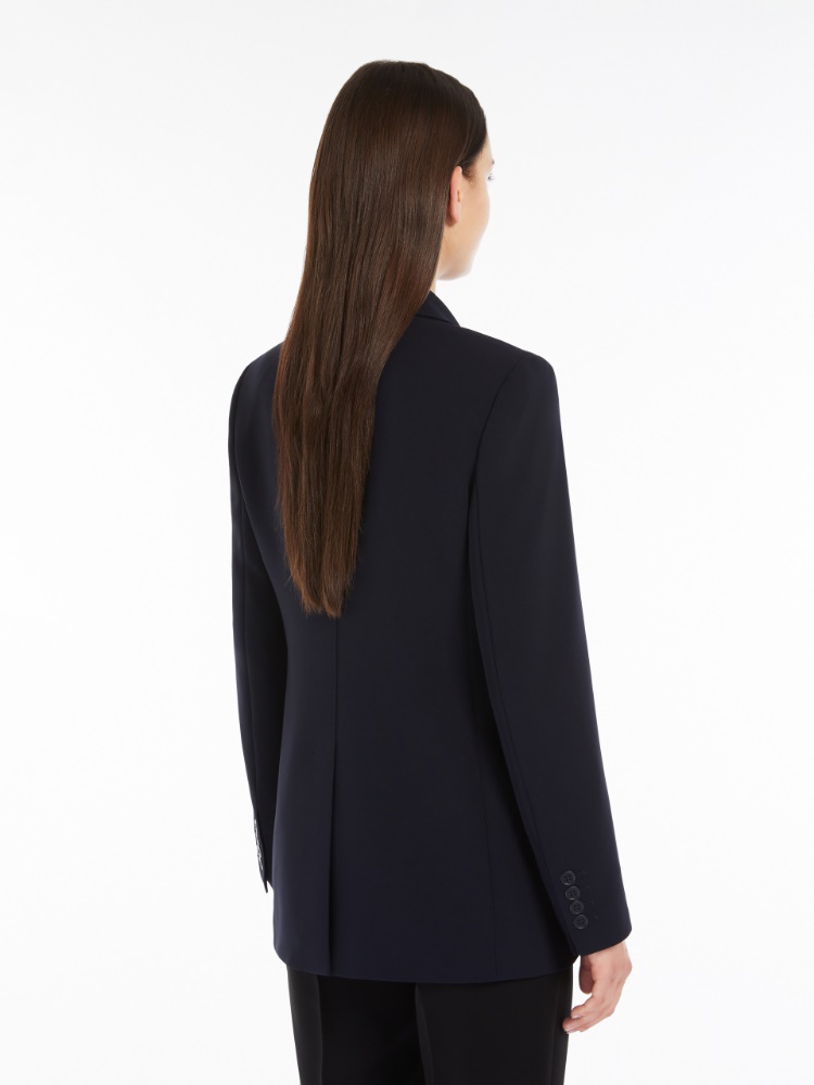 Single-breasted cady blazer - NAVY - 3