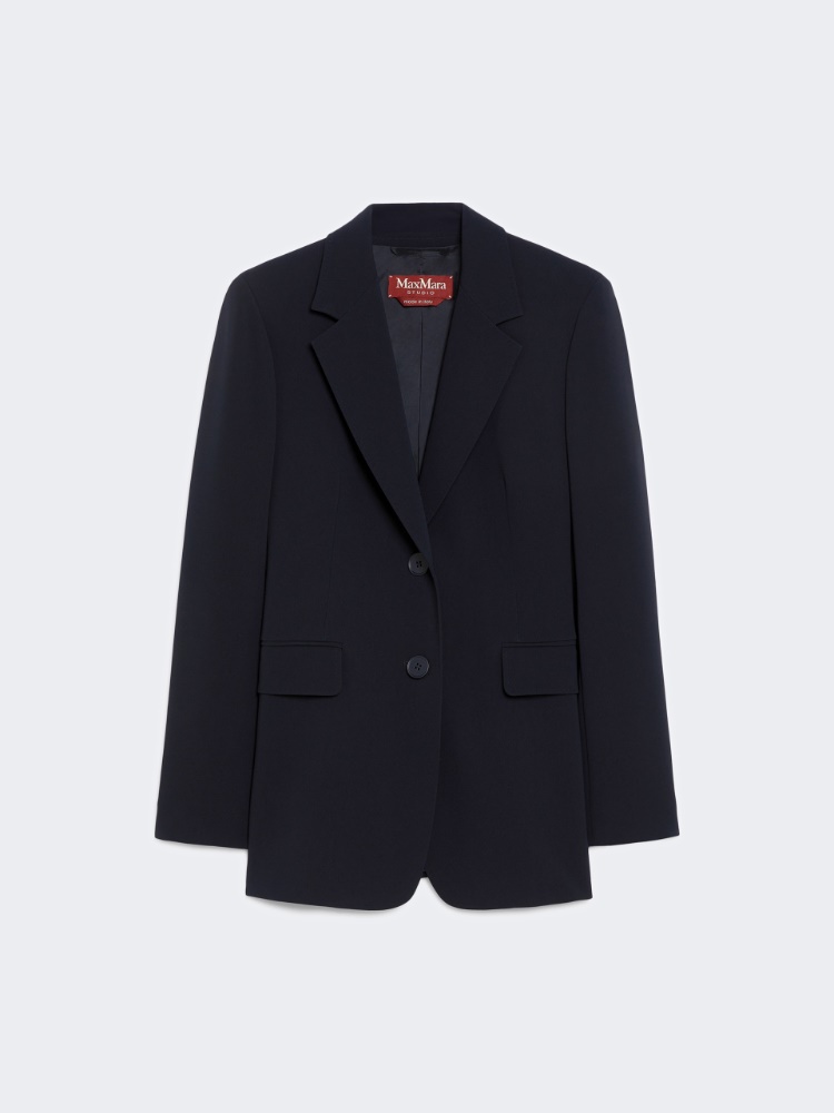 Single-breasted cady blazer - NAVY - 4