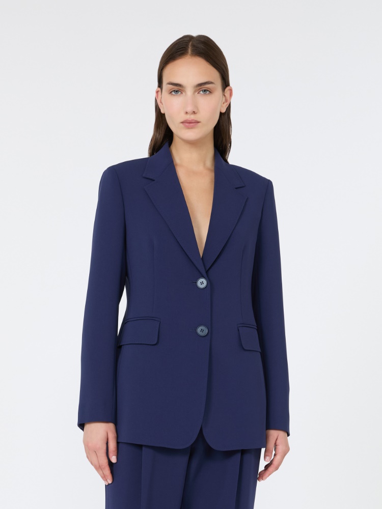 Blazer de cady con botonadura sencilla - AZUL - 2