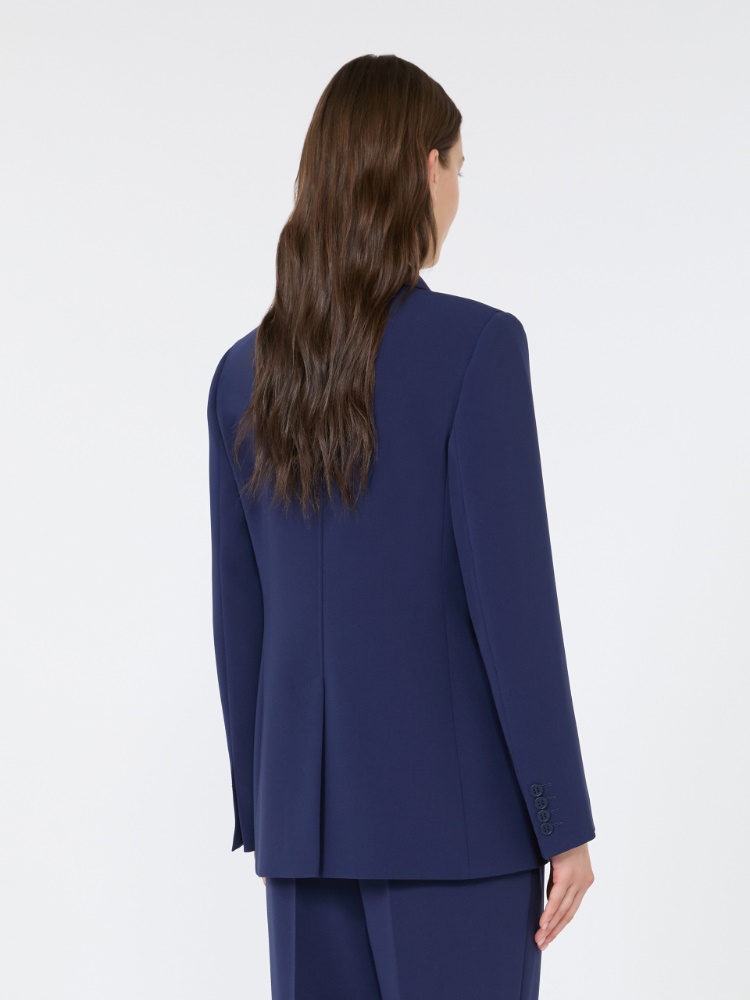 Blazer de cady con botonadura sencilla - AZUL - 3