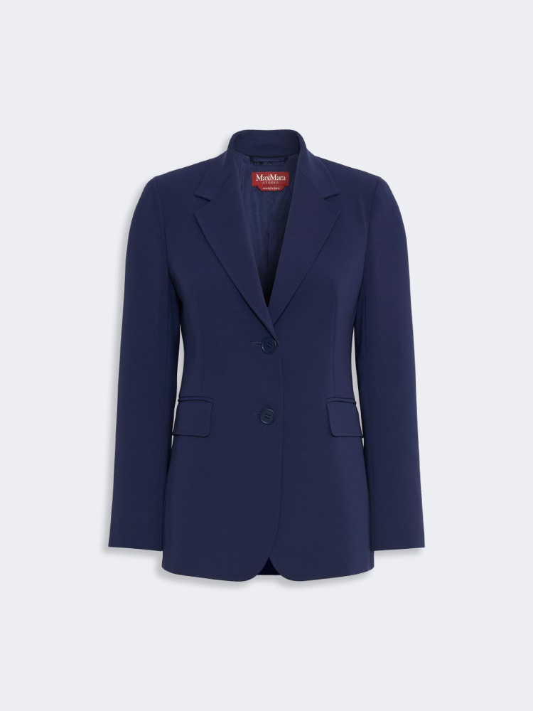 Blazer de cady con botonadura sencilla - AZUL - 4