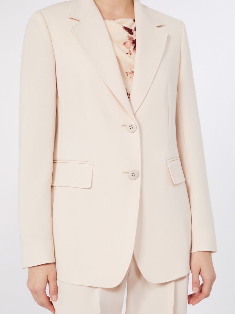 Single-breasted cady blazer - NATURAL - 4