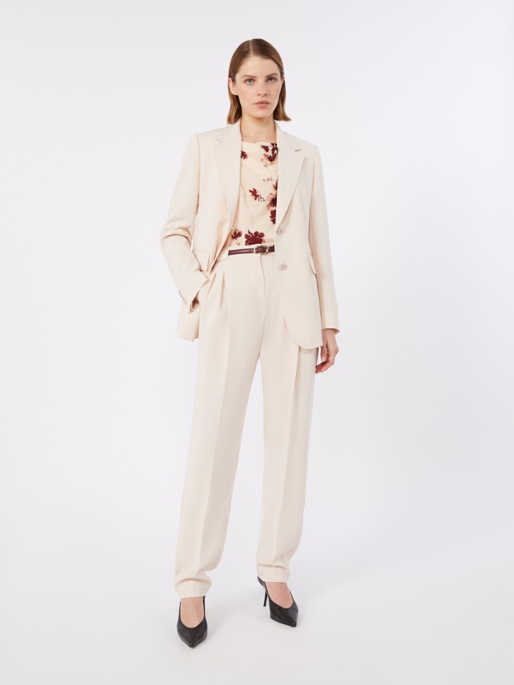 Single-breasted cady blazer - NATURAL