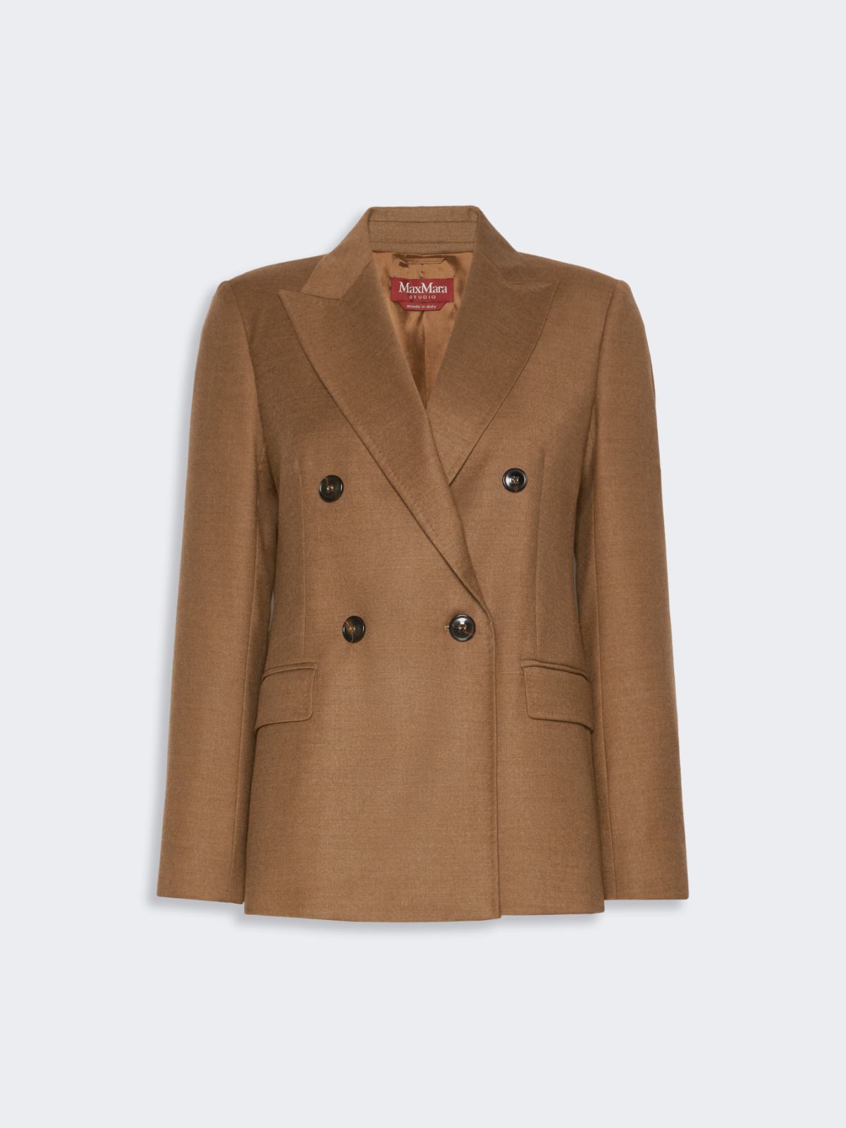 Double-breasted wool flannel blazer - TOBACCO - Max Mara - 6
