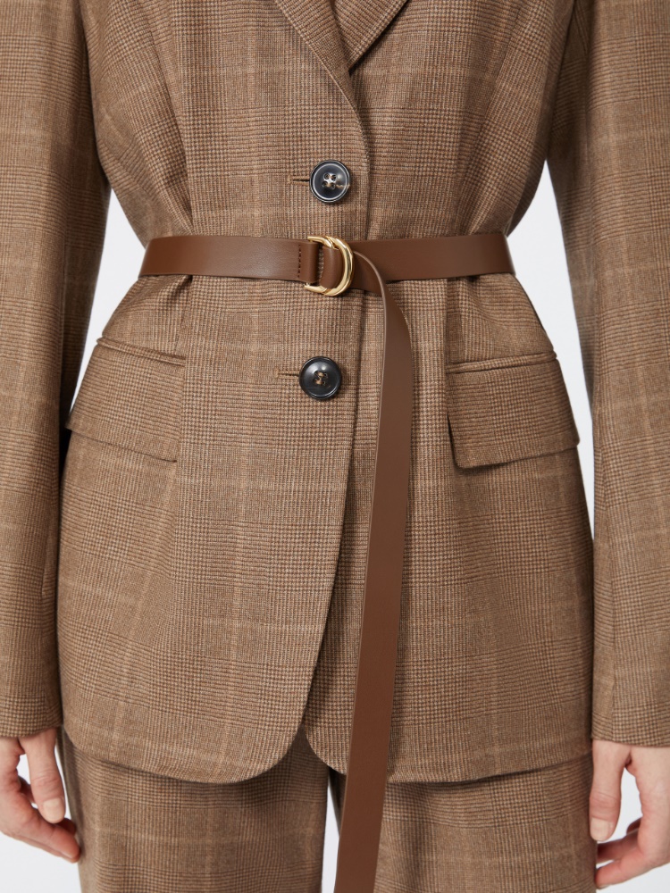 Wool flannel blazer - CAMEL