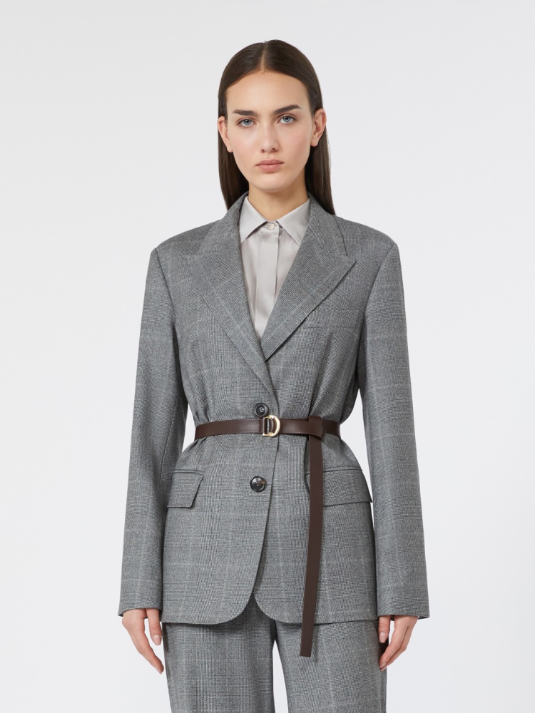 Wool flannel blazer - DARK GREY - Max Mara - 2