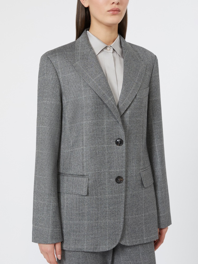 Wool flannel blazer - DARK GREY - Max Mara - 5