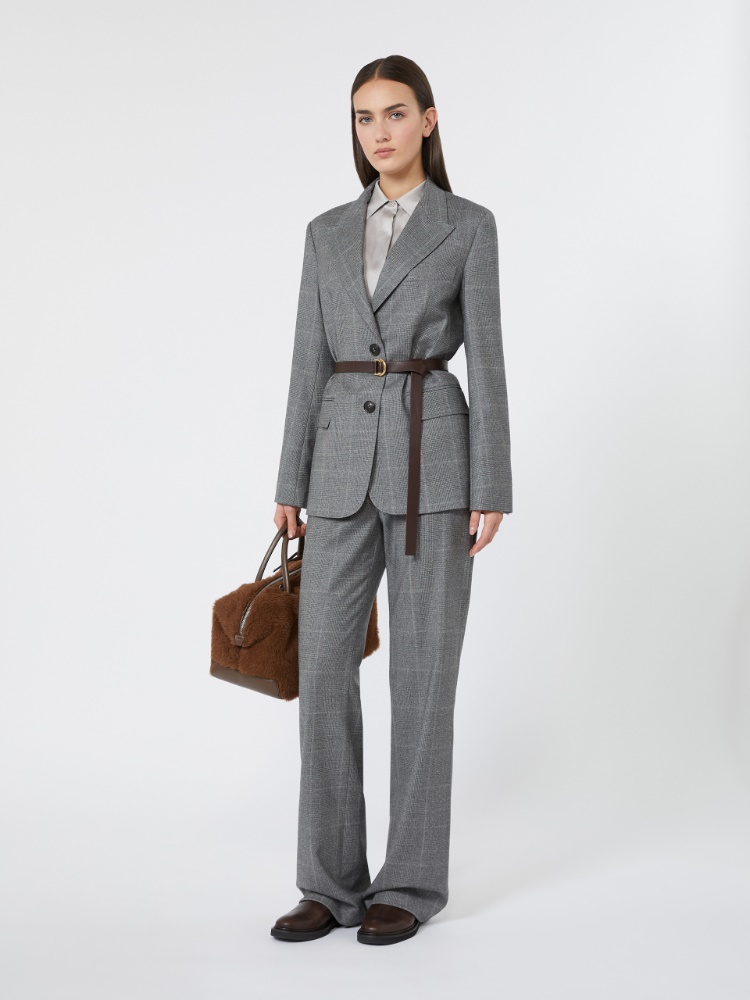 Wool flannel blazer - DARK GREY