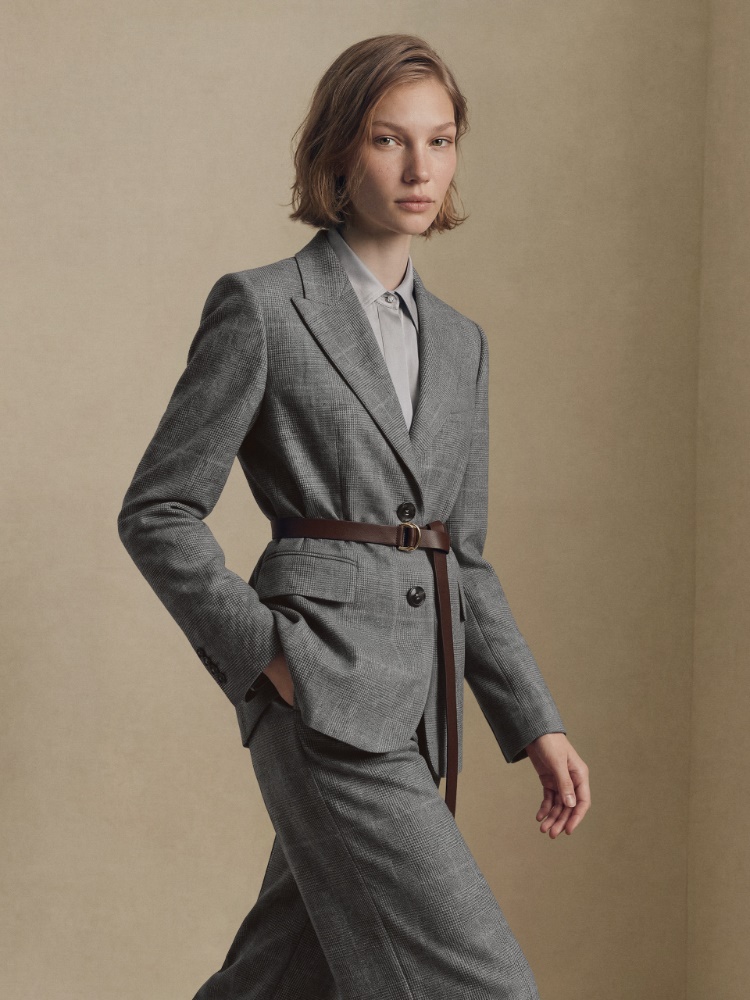 Wool flannel blazer + DARK GREY - Max Mara