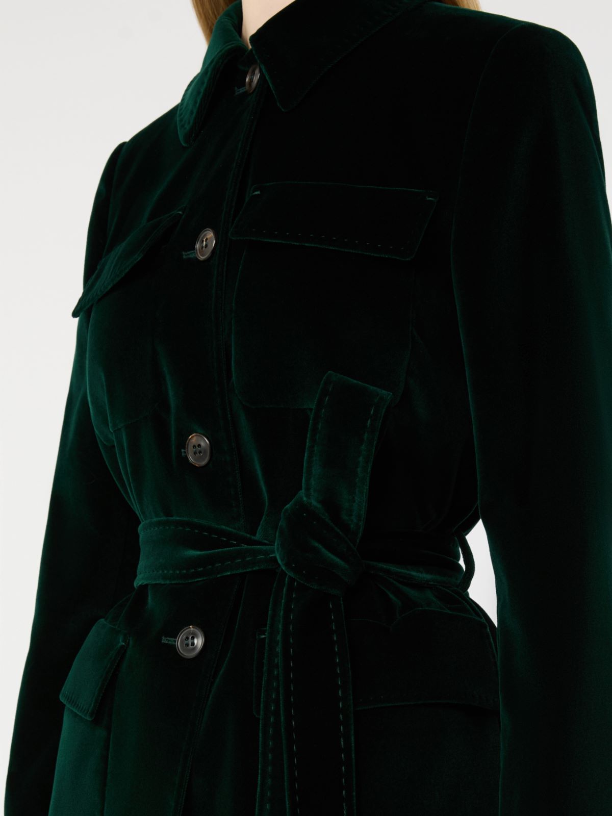 Velvet Saharan jacket - GREEN - Max Mara - 4