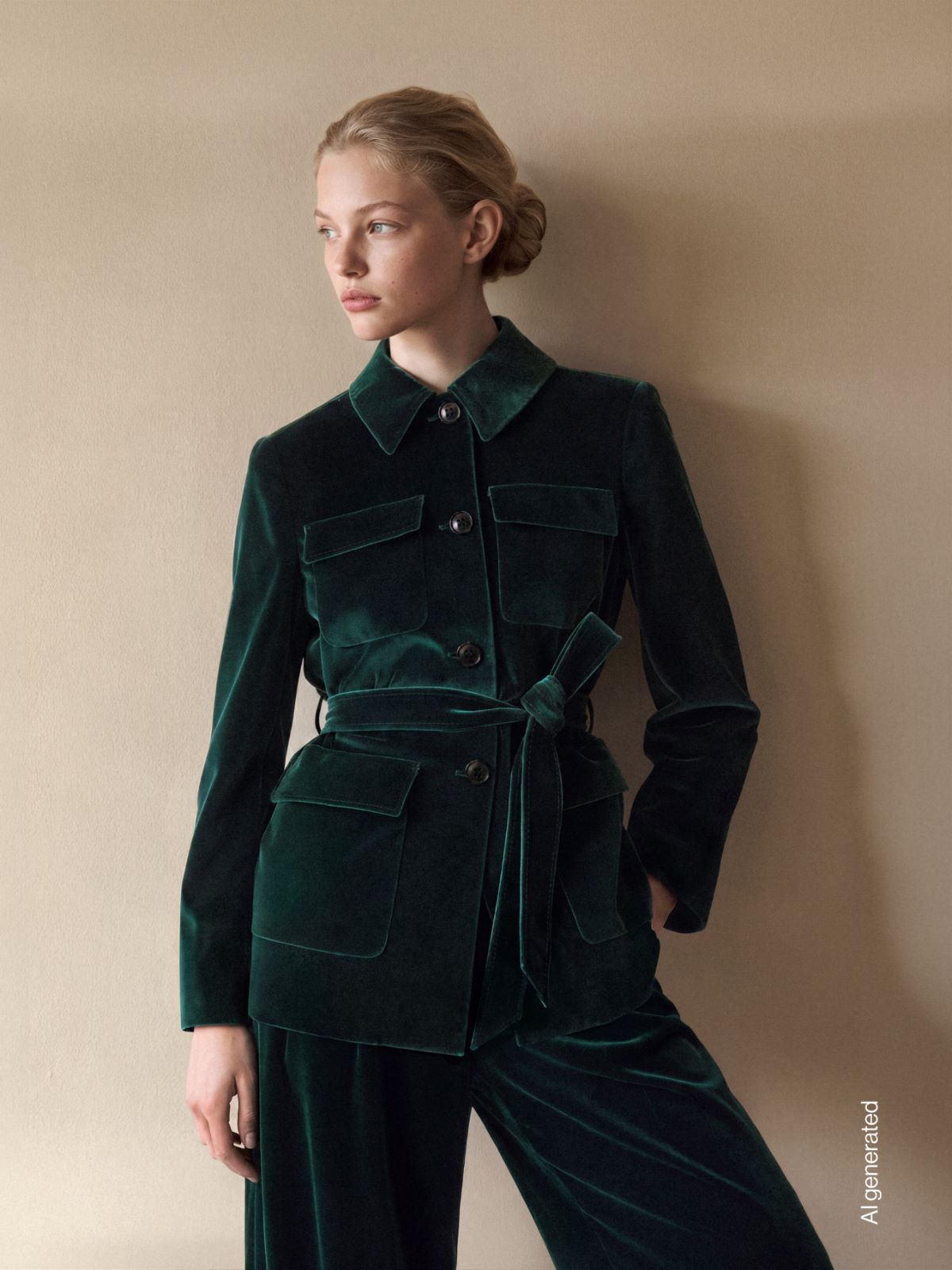 Velvet Saharan jacket - GREEN