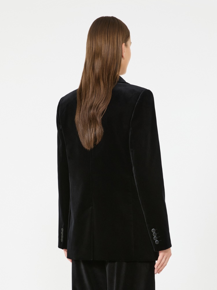 Smooth velvet blazer - BLACK - Max Mara - 3