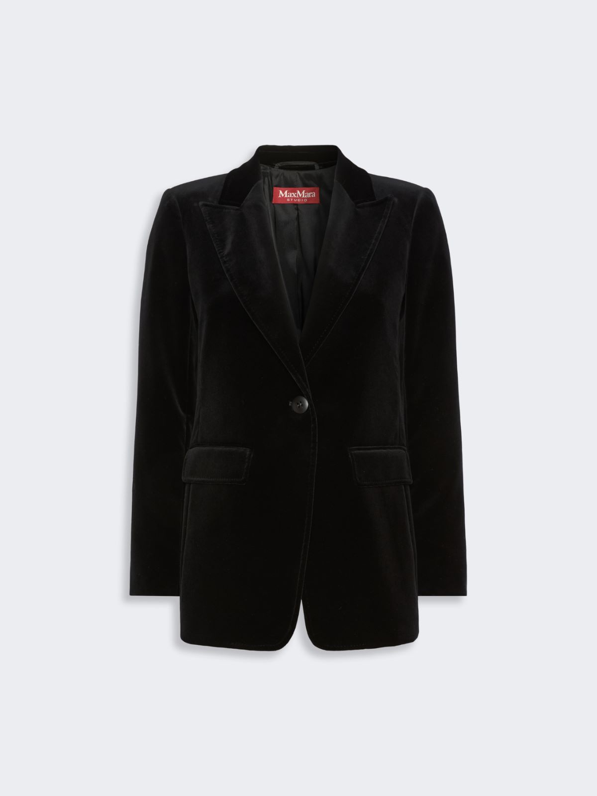 Smooth velvet blazer - BLACK - Max Mara - 5
