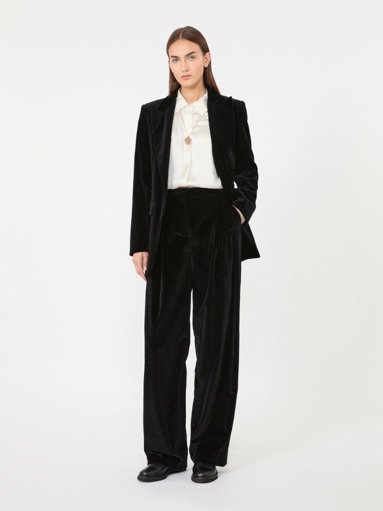 Smooth velvet blazer - BLACK - Max Mara