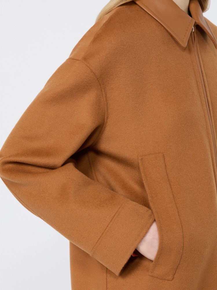Double wool, cashmere and silk coat - CARAMEL - 5