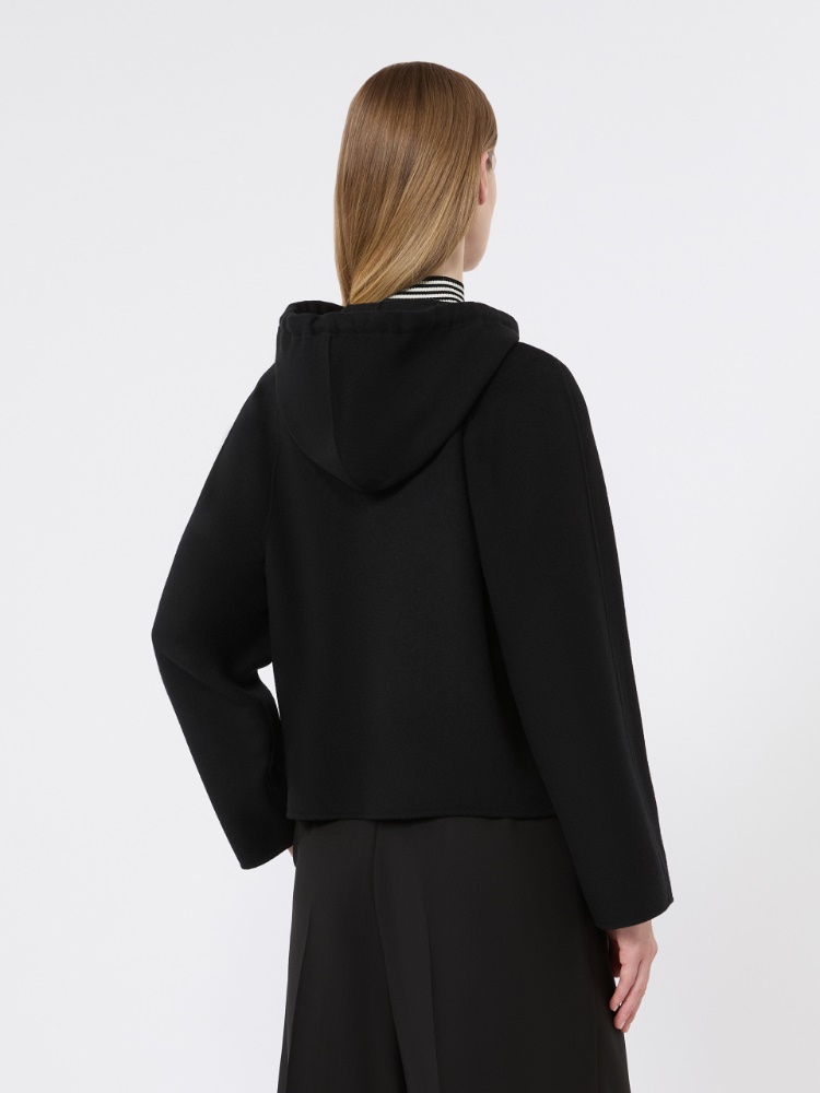 Abrigo corto de lana, cachemira y seda con capucha - NEGRO - Max Mara - 3