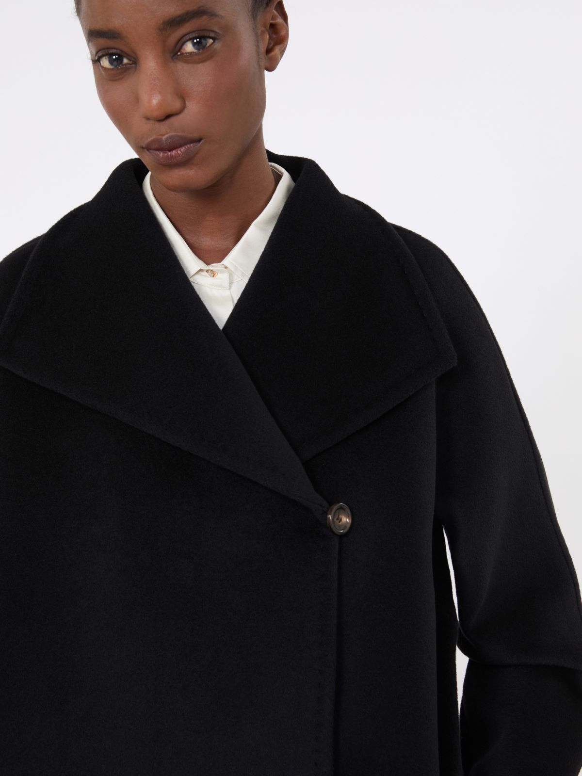Cocoon-fit wool coat - BLACK - Max Mara - 4