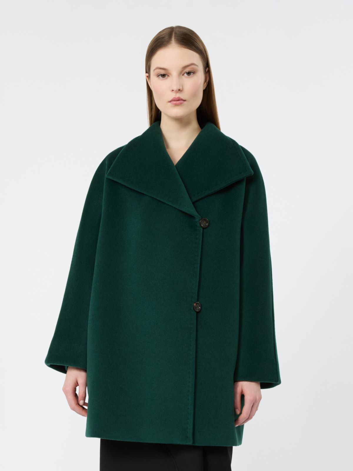 Cocoon-fit wool coat - GREEN - Max Mara - 2