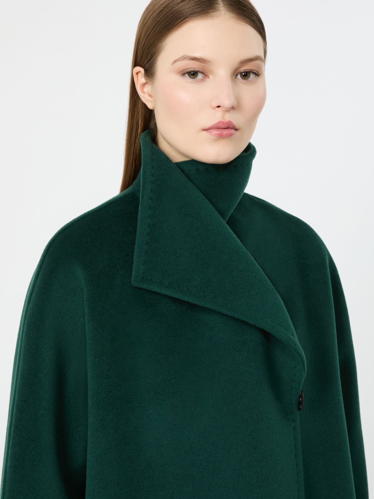 Cocoon-fit wool coat - GREEN - Max Mara - 4
