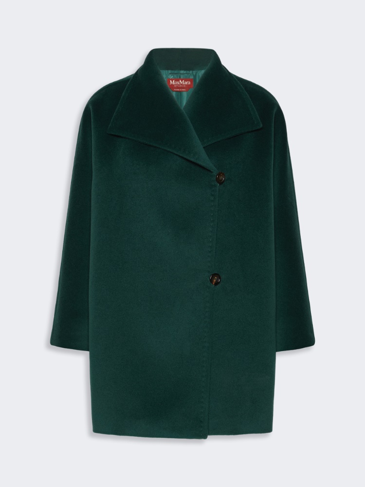 Cocoon-fit wool coat - GREEN - Max Mara - 5