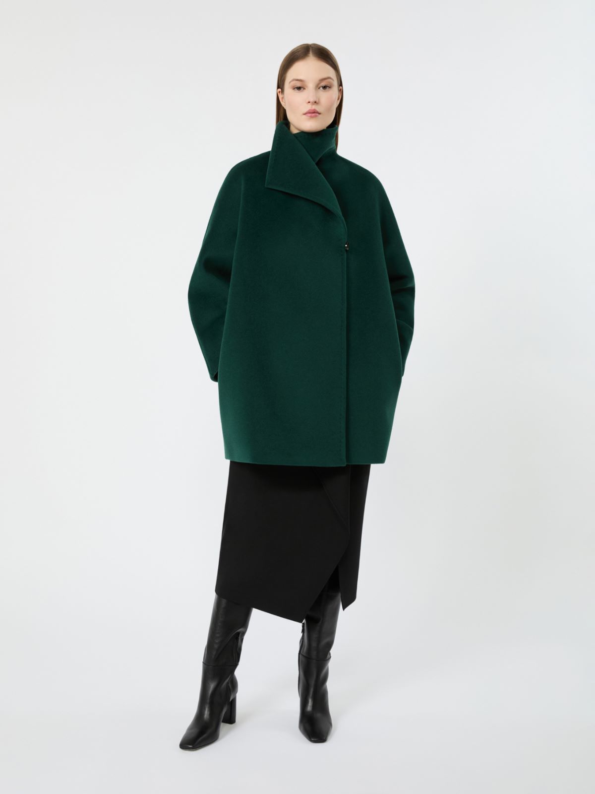 Cocoon-fit wool coat - GREEN - Max Mara