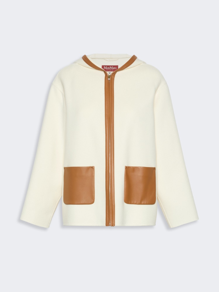 Wool, silk and cashmere hooded coat - WHITE