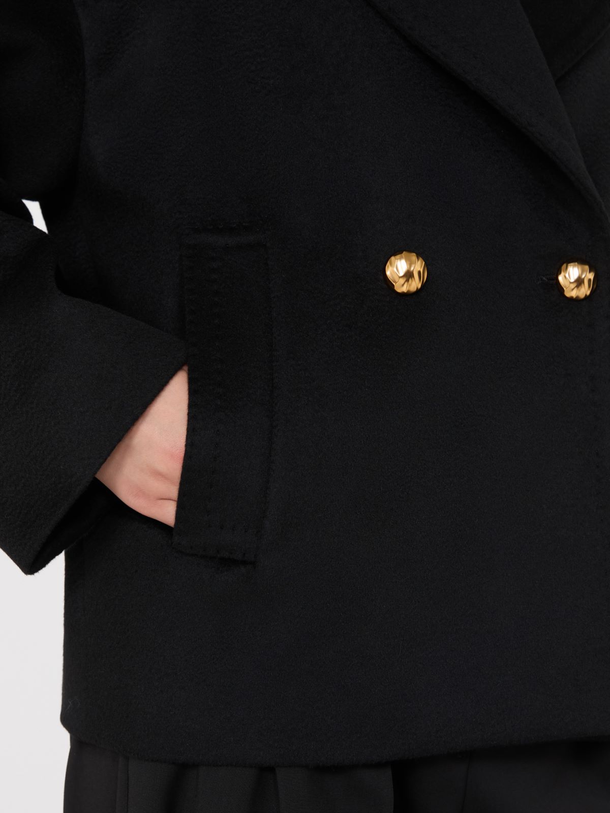Dwurzędowa bosmanka z sukna wełnianego - CZARNY - Max Mara - 5