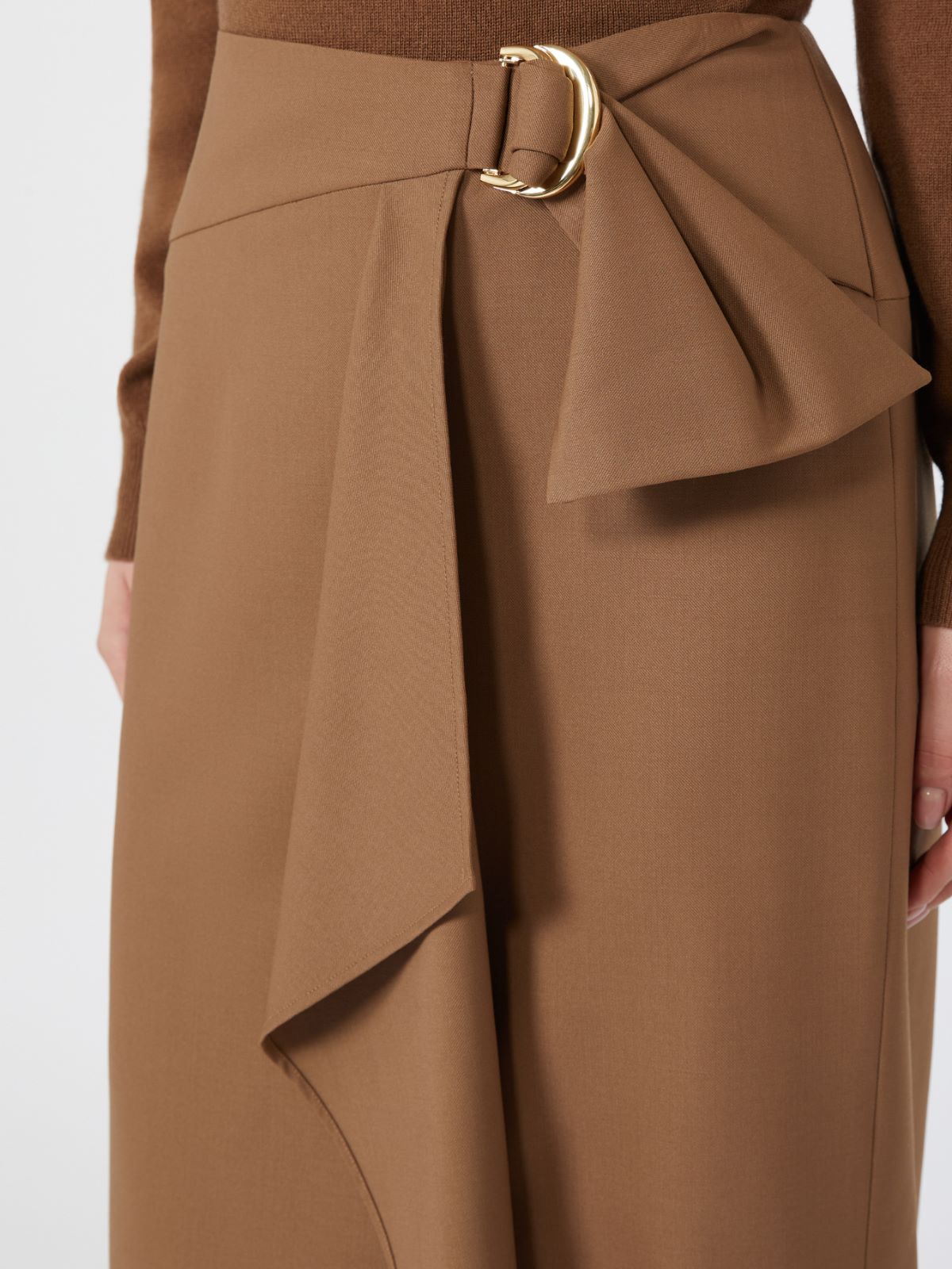 Stretch wool twill skirt - TOBACCO - Max Mara - 4