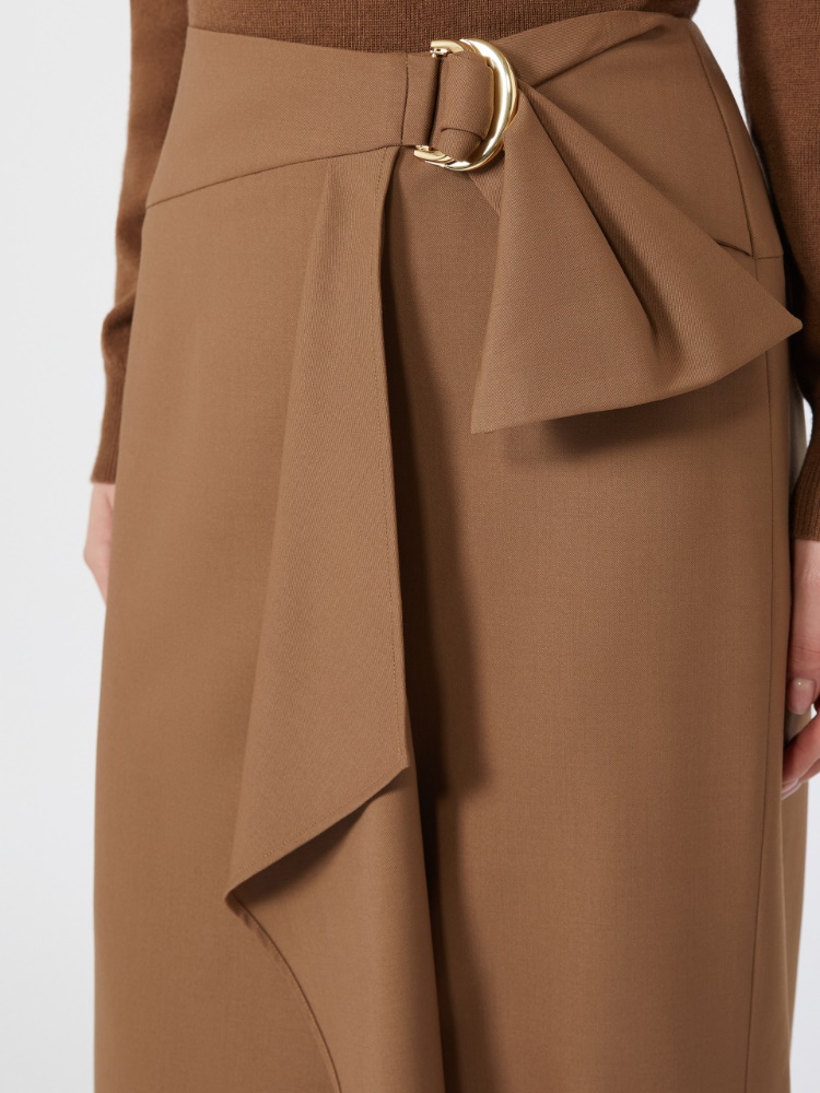 Stretch wool twill skirt - TOBACCO - Max Mara - 4