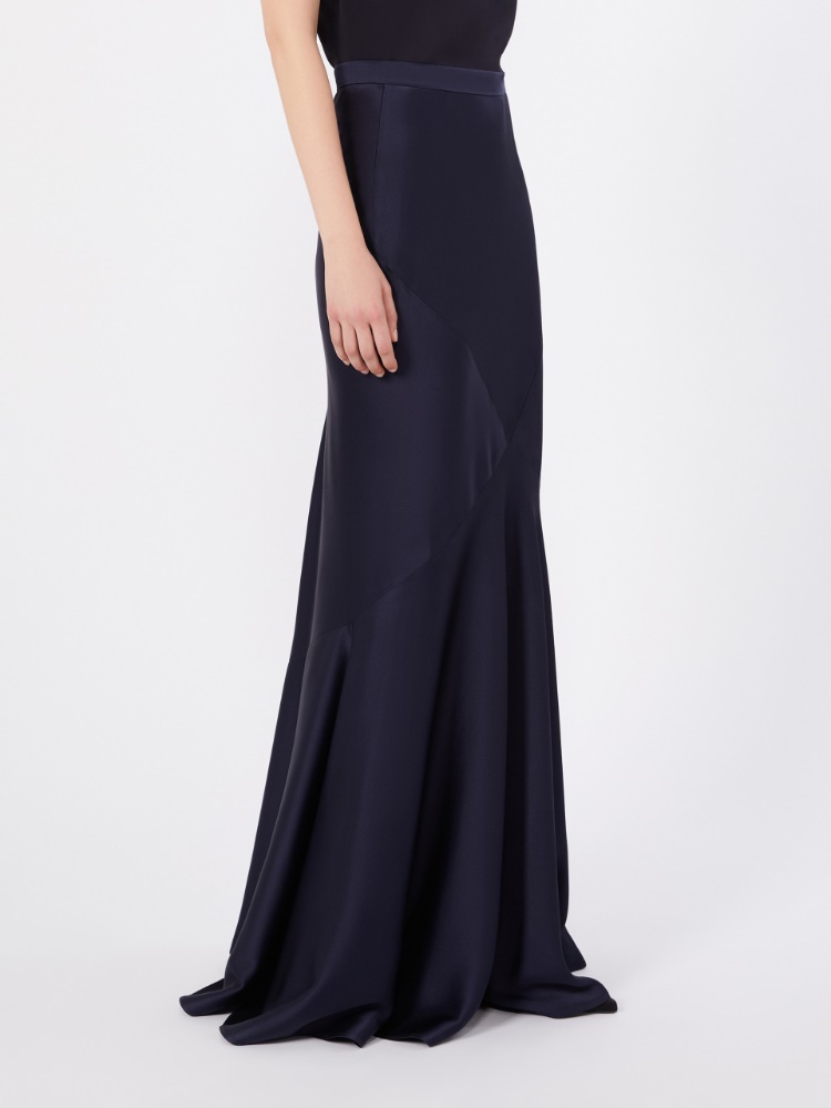 Long envers satin skirt - MIDNIGHTBLUE - 2