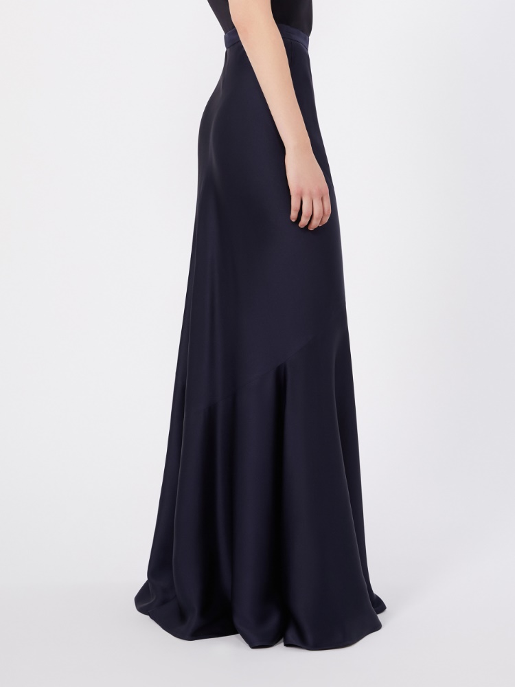 Long envers satin skirt - MIDNIGHTBLUE - 3